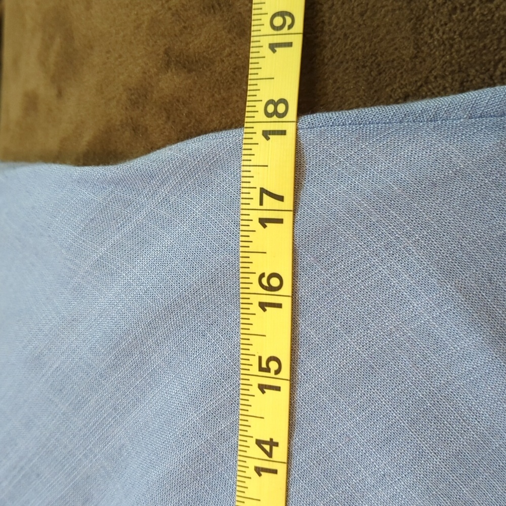 LIKE NEW ASOS DESIGN Linen Look Twist Strap Bias Maxi Dress in Denim Wash Blue 8 - Picture 15 of 15
